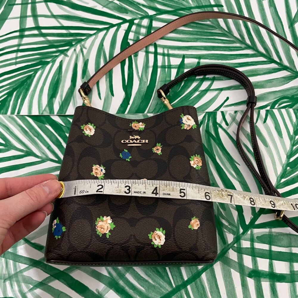 Coach Mini Town Bucket Bag in Signature Canvas Vintage Mini Rose Print - Picture 8 of 9